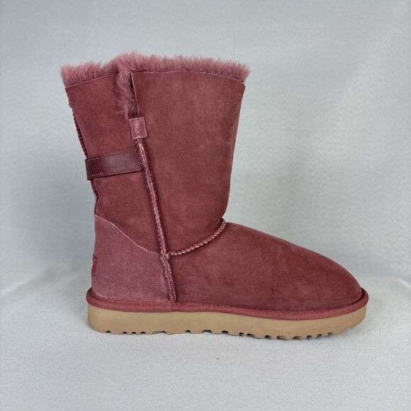 Women's UGG Boots Size 8 Classic Short Nash Not Burgundy Festival Boho - Picture 5 of 15